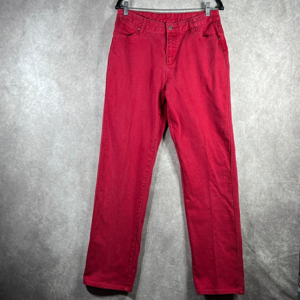 Vintage Wrangler Cowboy Cut Slim Fit Stretch Jeans Womens Size 11/12 Red Western